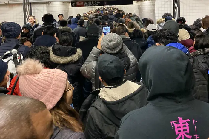 Bryant Park station at 5:51 p.m. on Monday